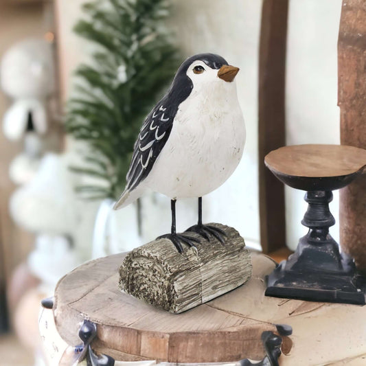 Bird on Wood Natural Ornament - The Renmy Store Homewares & Gifts 