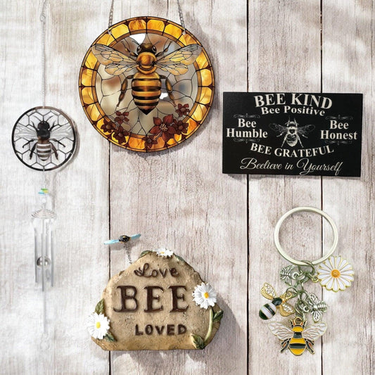 Bee Chime Keyring Garden Ornament Keyring Sign Gift