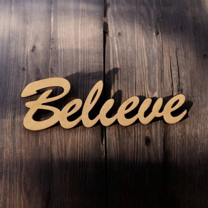 Believe Word Sign MDF DIY Wooden - The Renmy Store Homewares & Gifts 