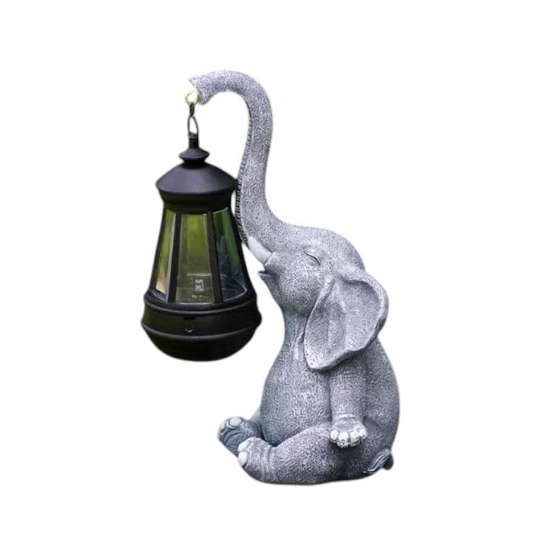 Solar Lantern Elephant Garden Ornament