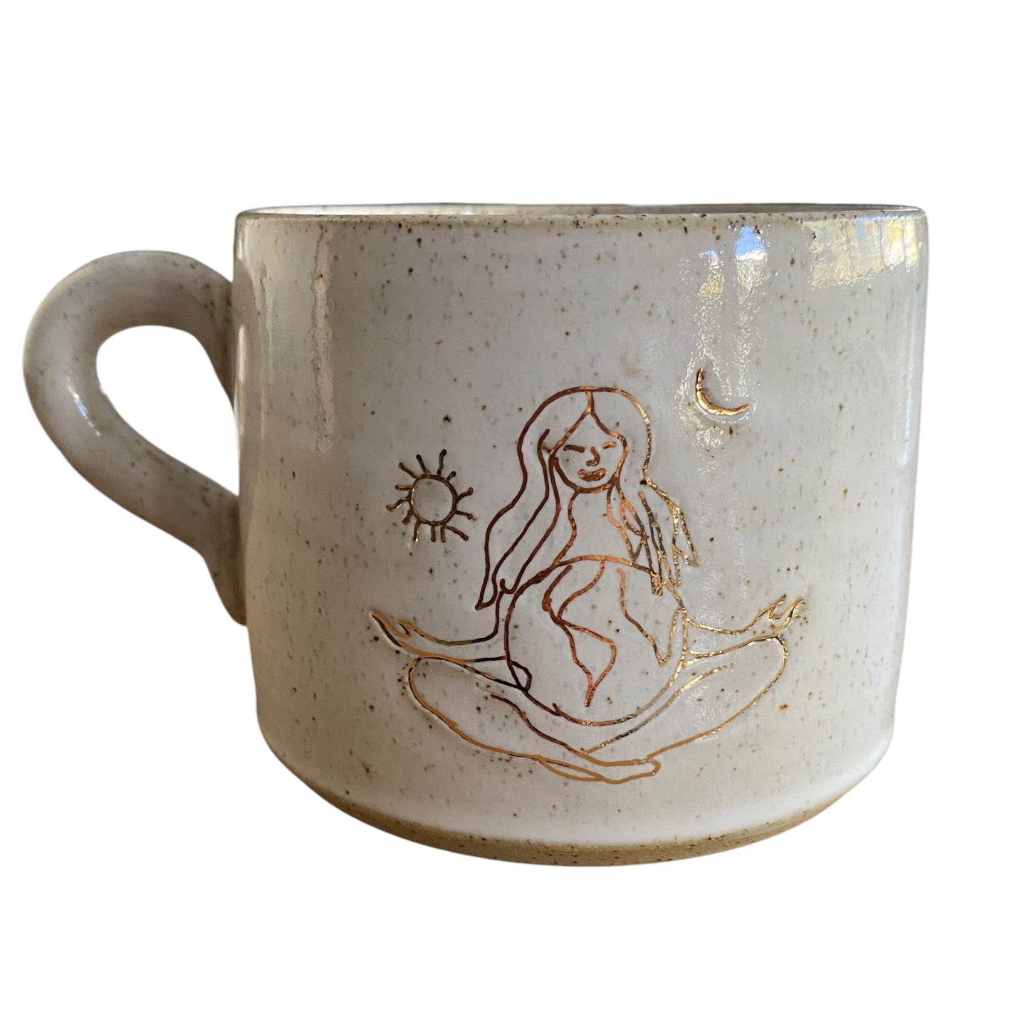 Handmade Pregnancy Moon Sun Ceramic Mug | Aussie Made Wolf and Clay | New Baby Gift