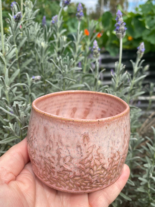 Handmade Floral Pink Ceramic Mug Cup | Aussie Made Wolf and Clay Gift
