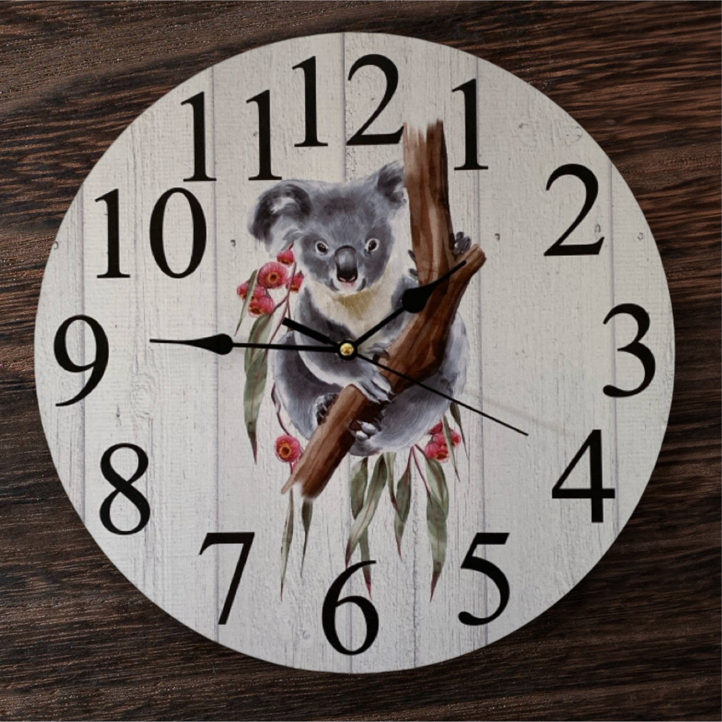 Clock Wall Wooden Koala Aussie Made