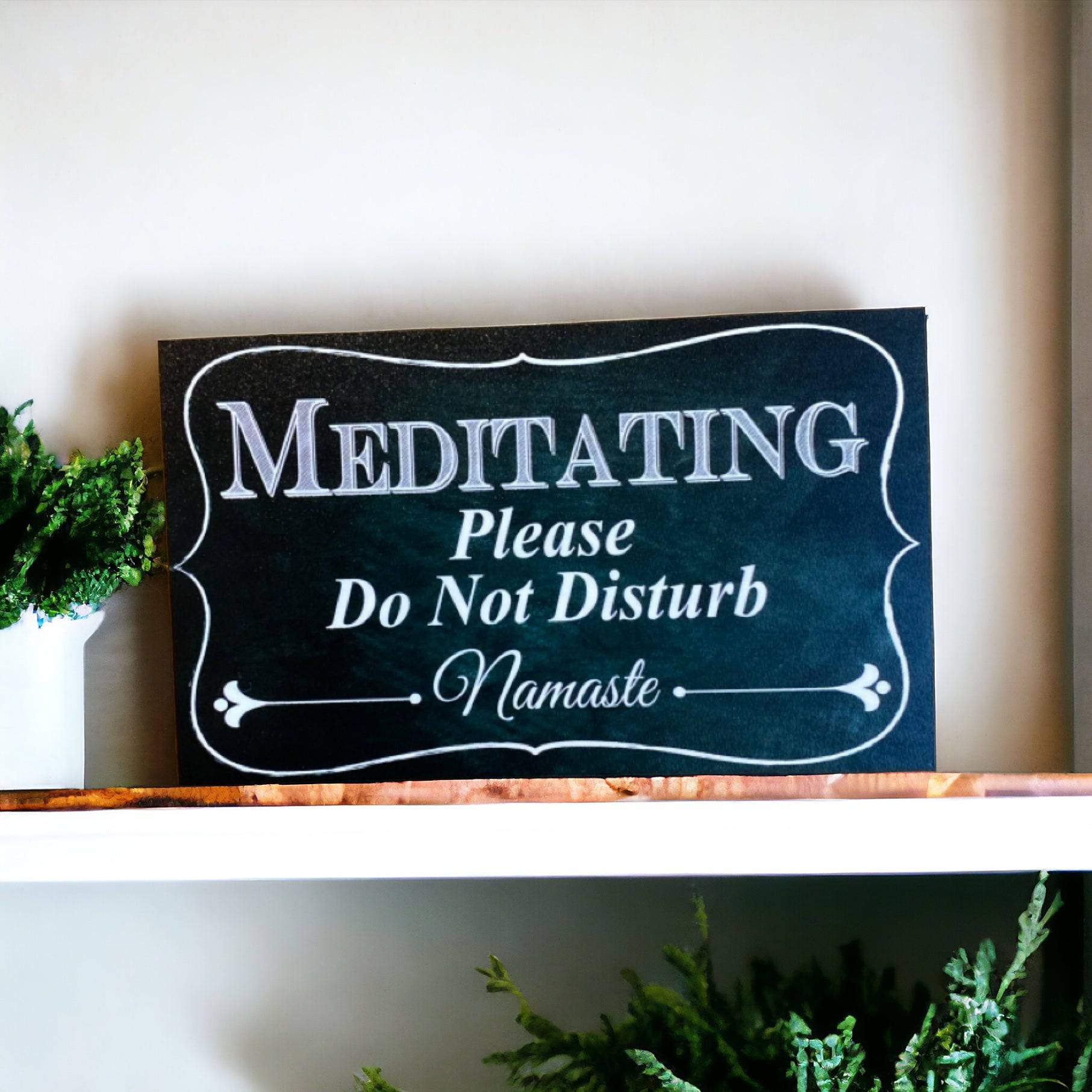 Meditating Meditation Do Not Disturb Sign - The Renmy Store Homewares & Gifts 