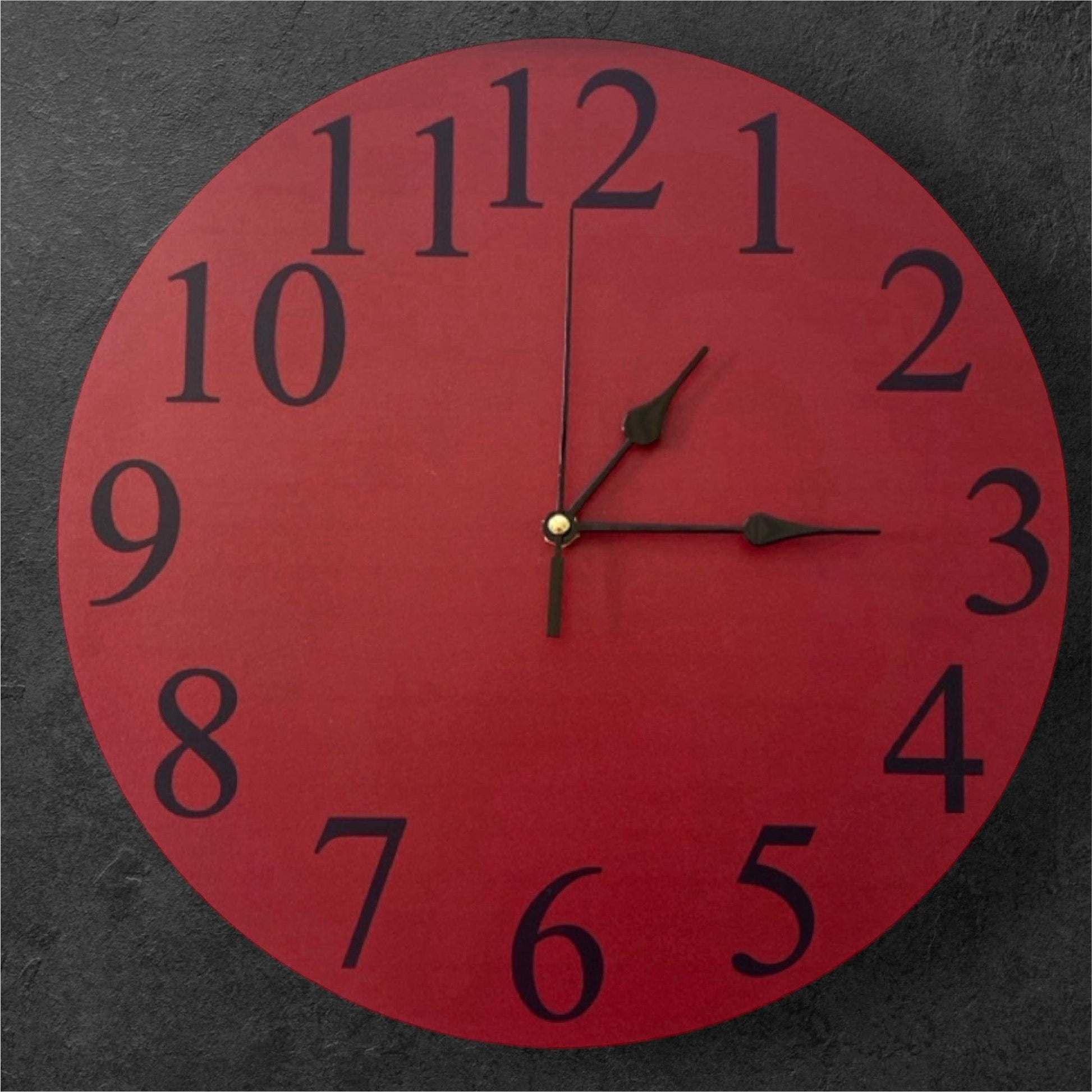 Clock Wall Maroon Red Aussie Made - The Renmy Store Homewares & Gifts 