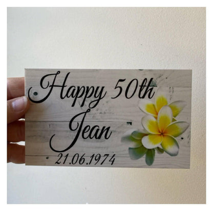 Frangipani Custom Wording Text Name Sign - The Renmy Store Homewares & Gifts 