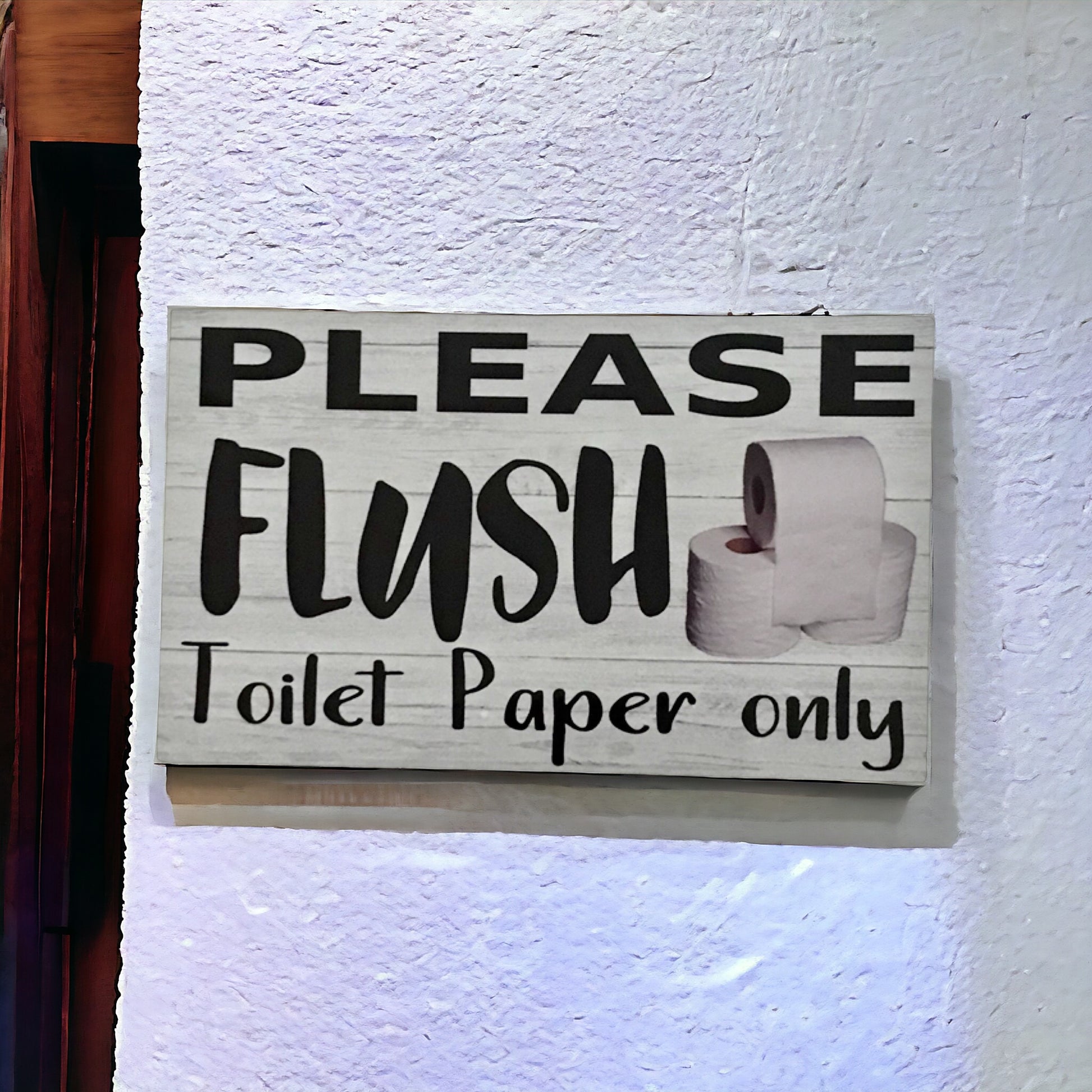 Please Flush Toilet Paper Only Sign - The Renmy Store Homewares & Gifts 