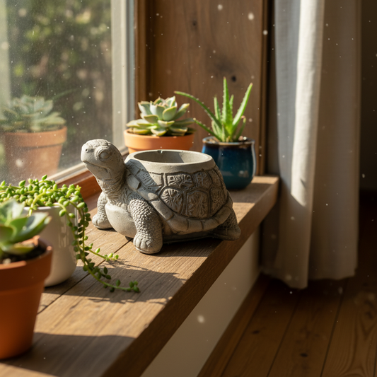 Planter Pot Turtle Coastal Aussie Handmade Concrete