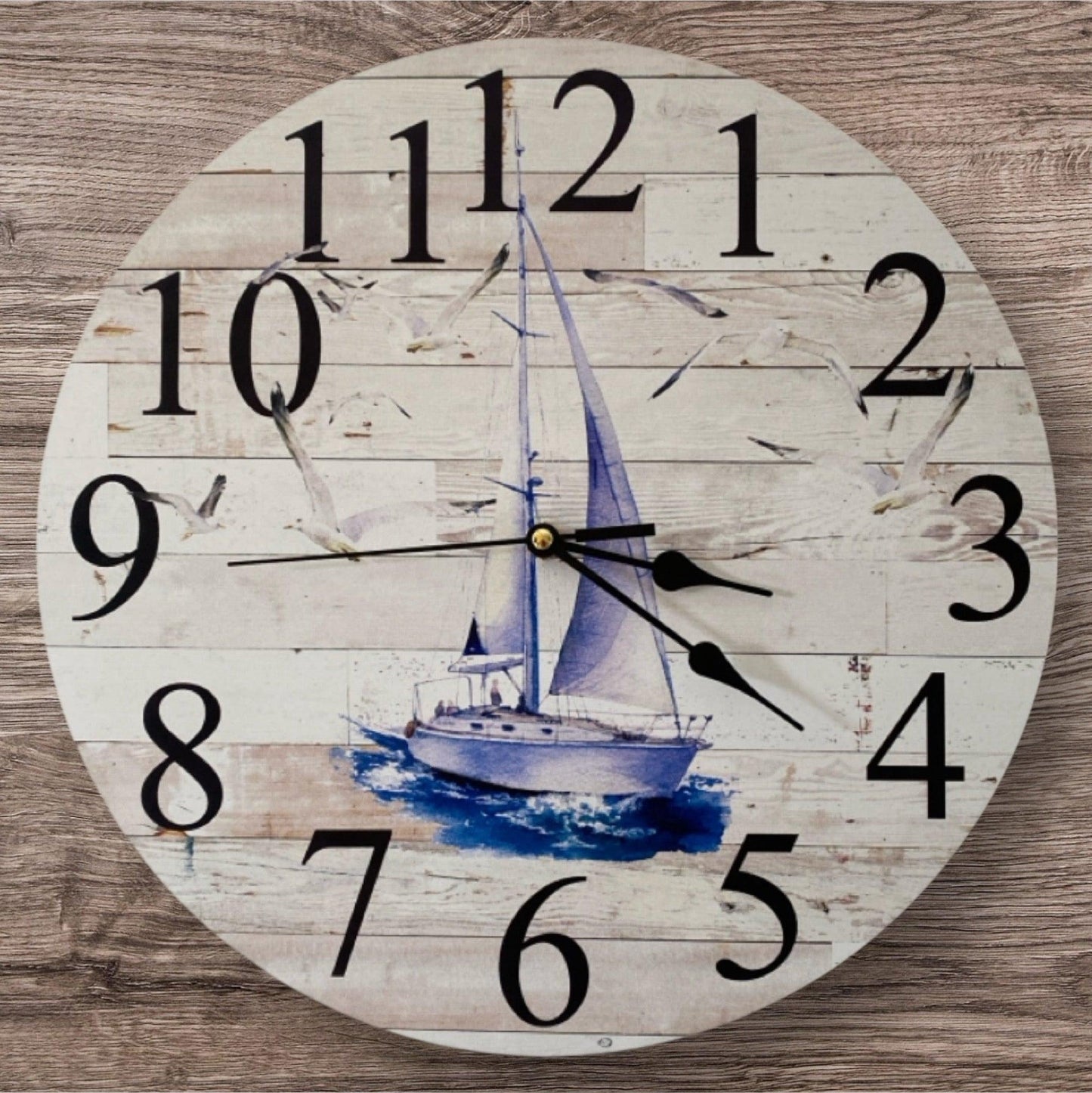 Clock Wall Sail Boat Yacht Coastal Aussie Made