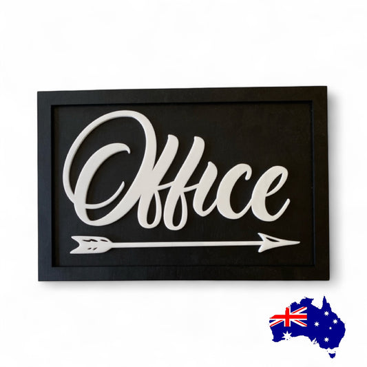 Office Arrow Timber Wood Custom Personalised Large Sign
