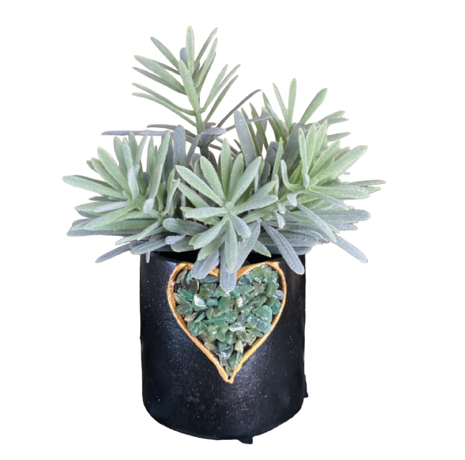 Heart Crystal Plant Pot Planter Garden Green - The Renmy Store Homewares & Gifts 