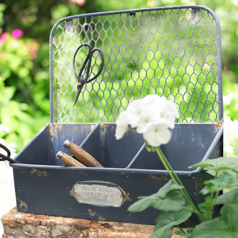 Wall Garden Rustic Metal Storage Organiser Gardener