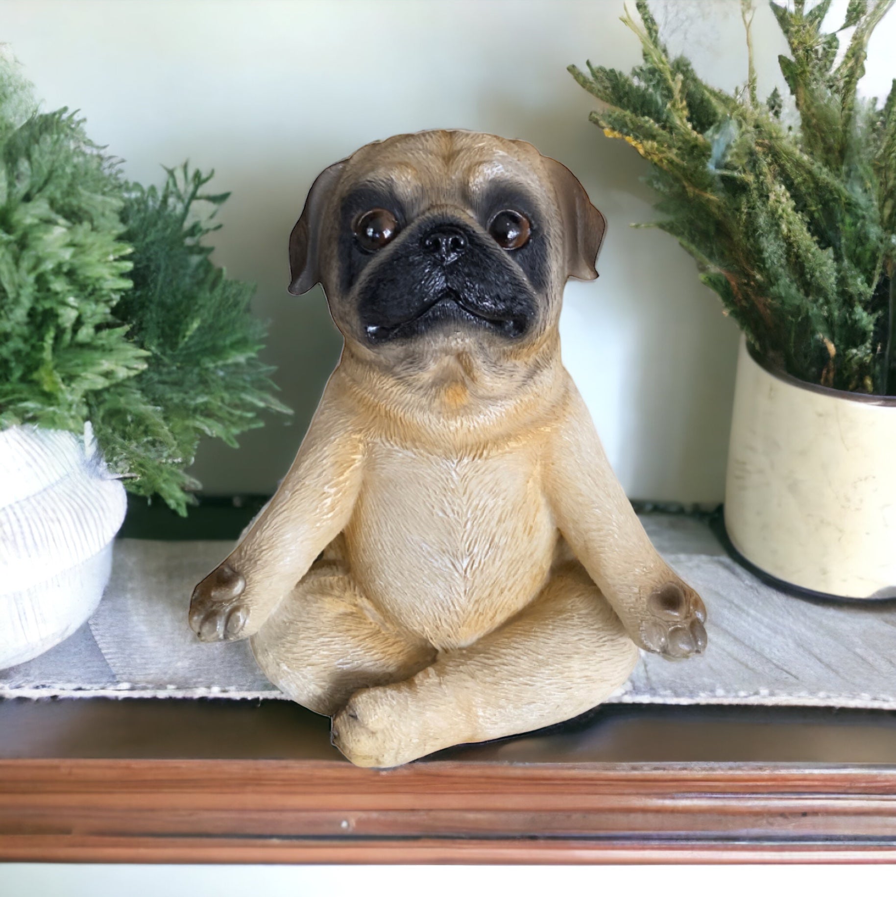Dog Pug Yoga Meditation Zen Ornament - The Renmy Store Homewares & Gifts 