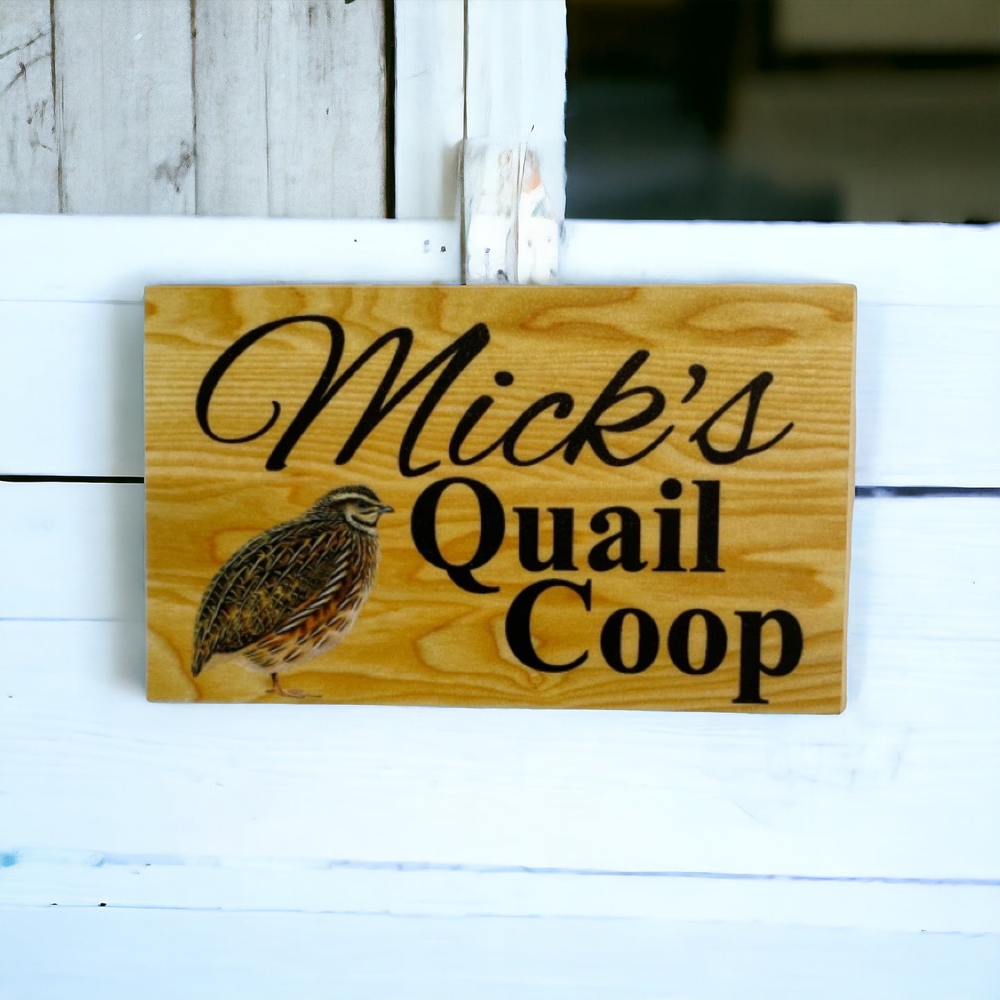 Quail Coop Custom Personalised Rustic Sign - The Renmy Store Homewares & Gifts 