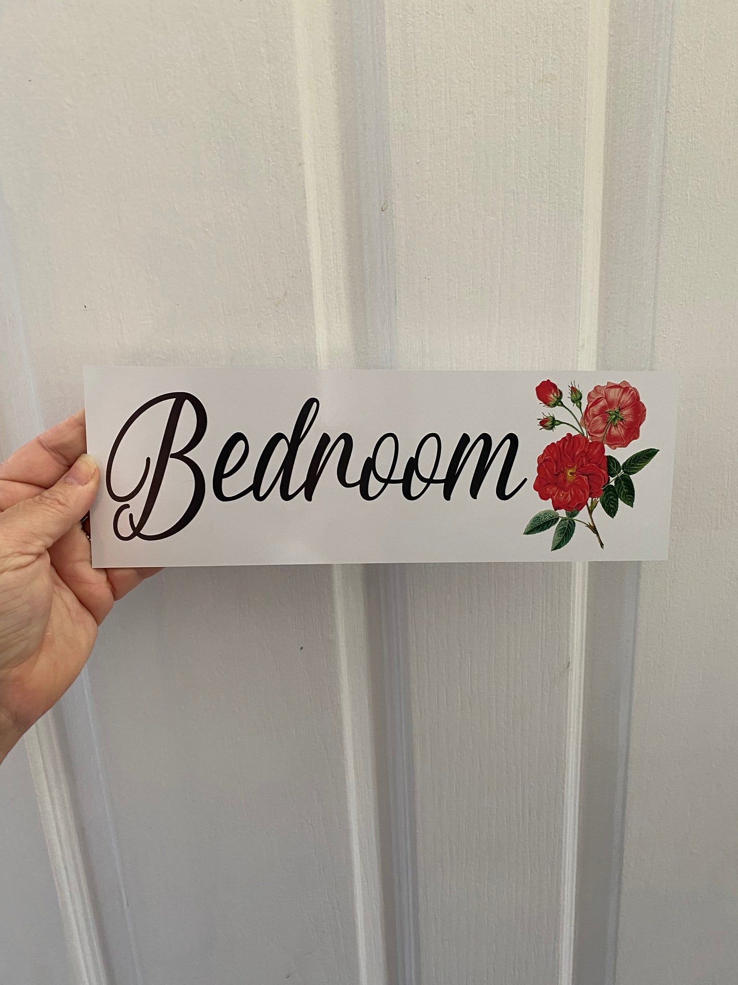 Red Rose Bud Door Sign | Toilet Laundry Bathroom Australia