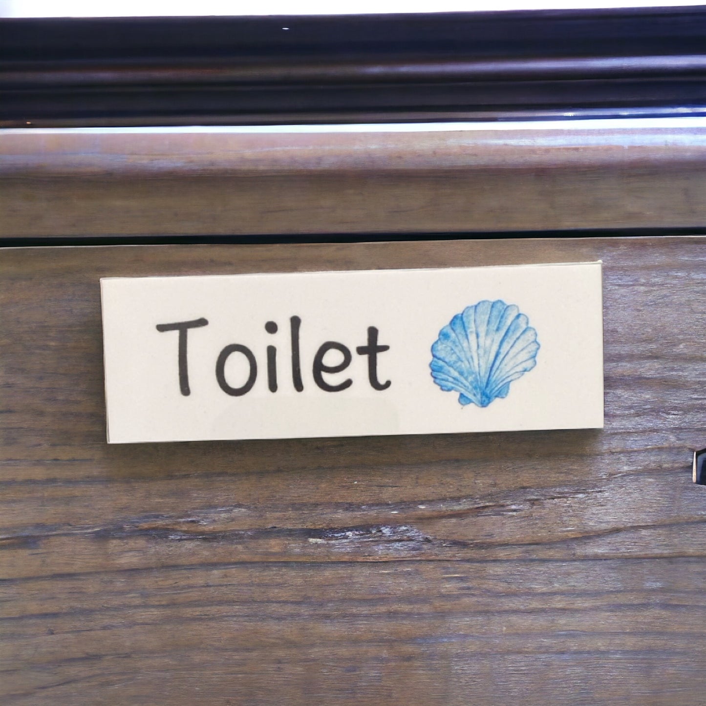 Shell Beach Blue Door Room Sign Toilet Laundry Bathroom