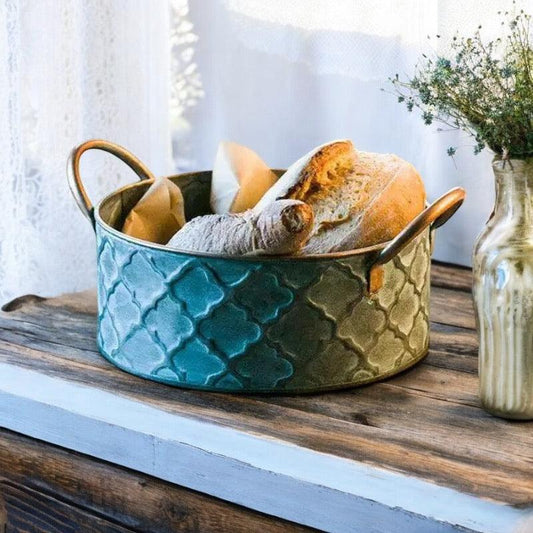 Bread Basket Rustic Metal Tray