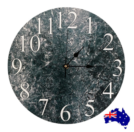 Clock Wall Rustic Dark Texture Aussie Made