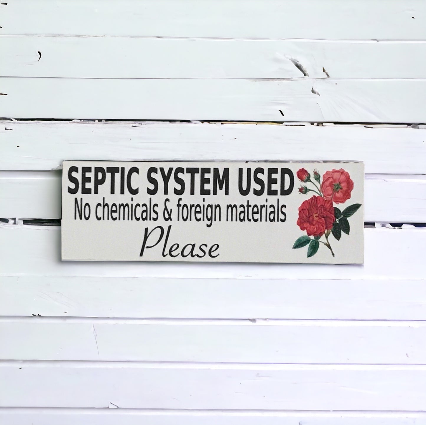 Toilet Bathroom Flush Eco Red Rose Bud Sign - The Renmy Store Homewares & Gifts 