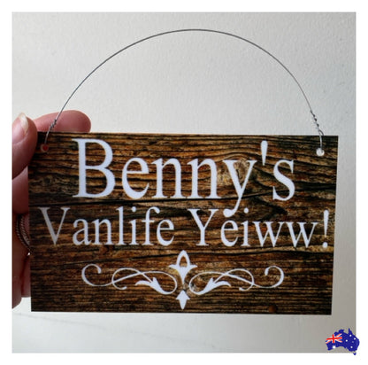 Custom Personalised Dark Wood Look Sign