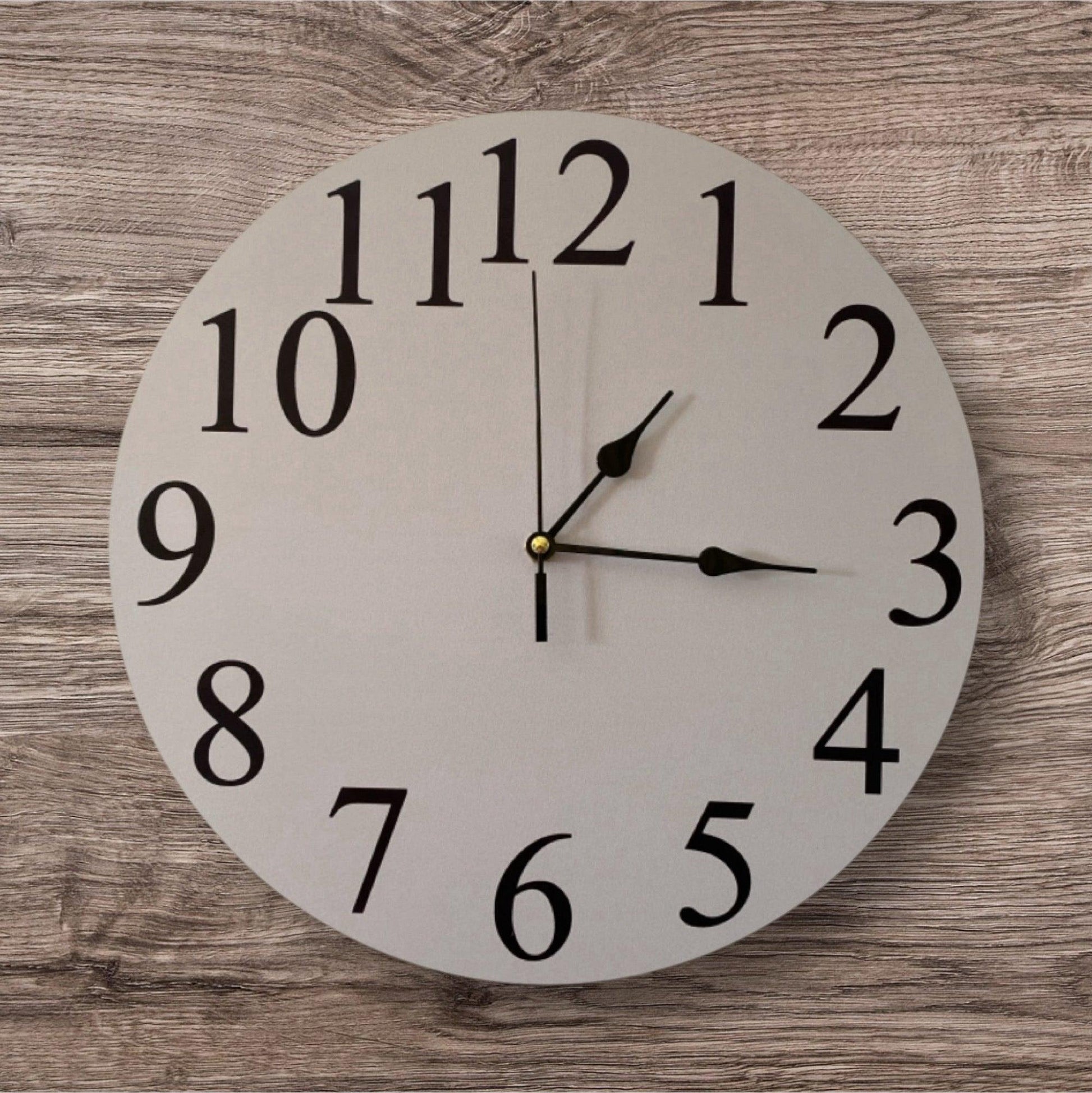 Clock Wall Light Grey Aussie Made - The Renmy Store Homewares & Gifts 