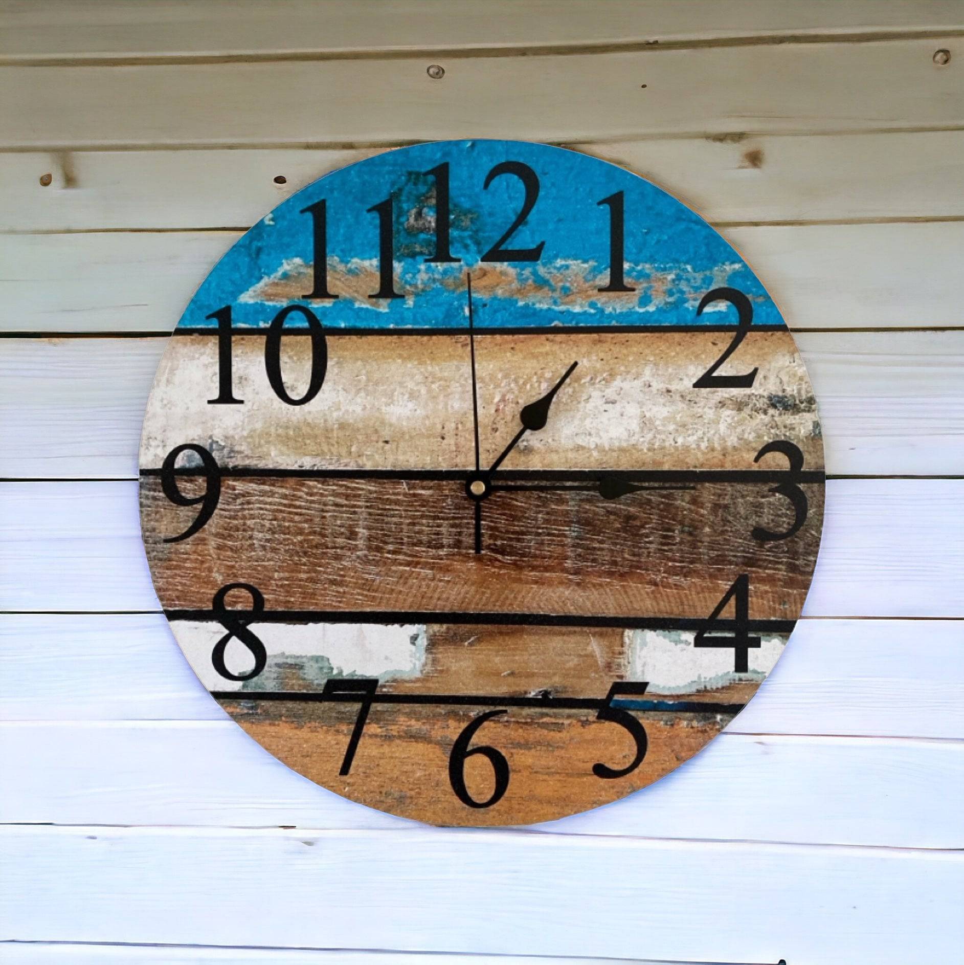 Clock Wall Rustic Timber Aussie Made - The Renmy Store Homewares & Gifts 