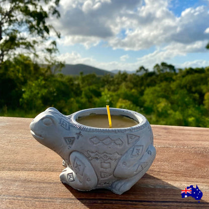 Pure Beeswax Frog Candle Aussie Handmade