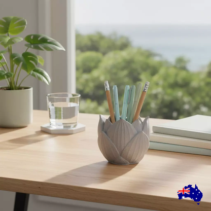 Handmade Concrete Lotus - Planter Candle Pen Holder - Australian Made - Set of 1, 2 or 3