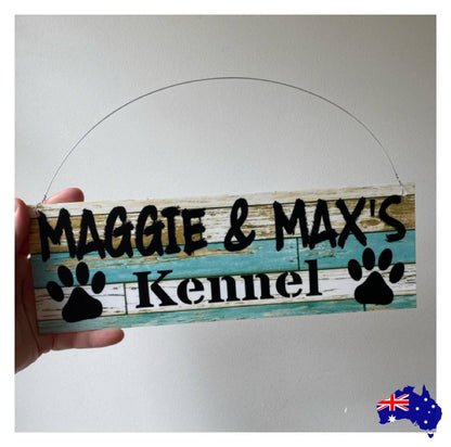 Dog Kennel Personalised Your Dogs Name Blue Sign - The Renmy Store Homewares & Gifts 