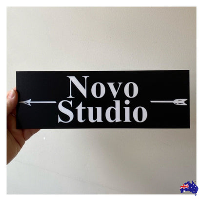 Custom Personalised Arrow Rustic Black Sign - The Renmy Store Homewares & Gifts 