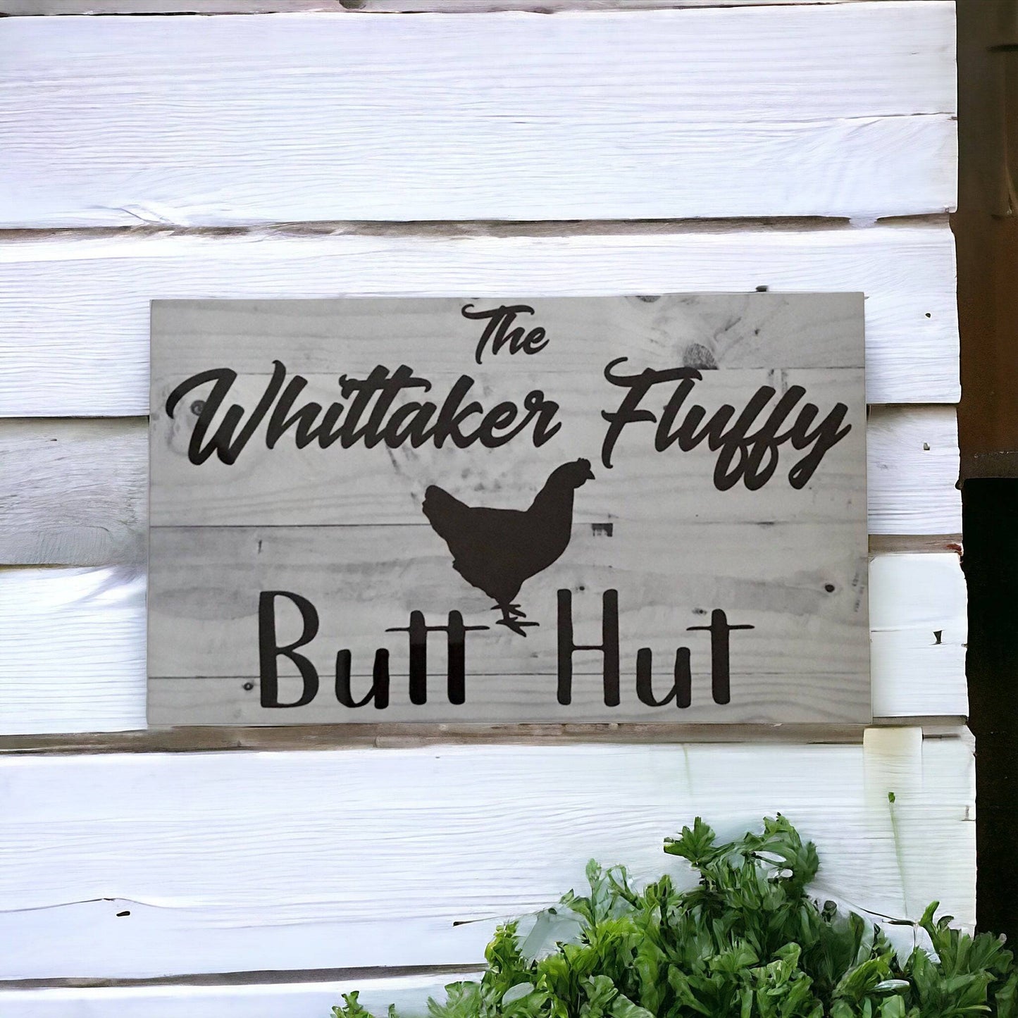 Fluffy Butt Hut Custom Personalised Chicken Sign - The Renmy Store Homewares & Gifts 