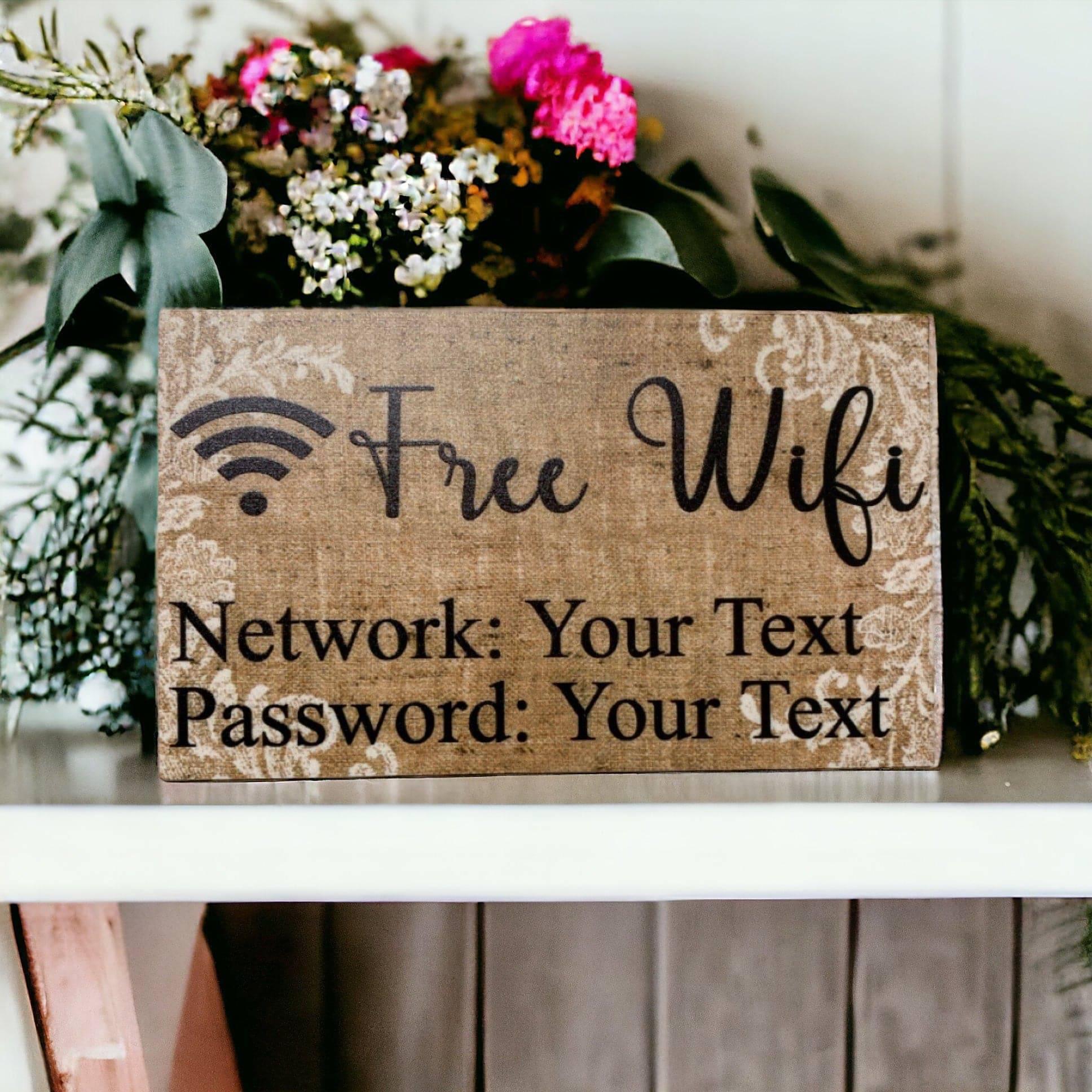 WiFi Password Network Guest Custom Personalised Chic Sign - The Renmy Store Homewares & Gifts 