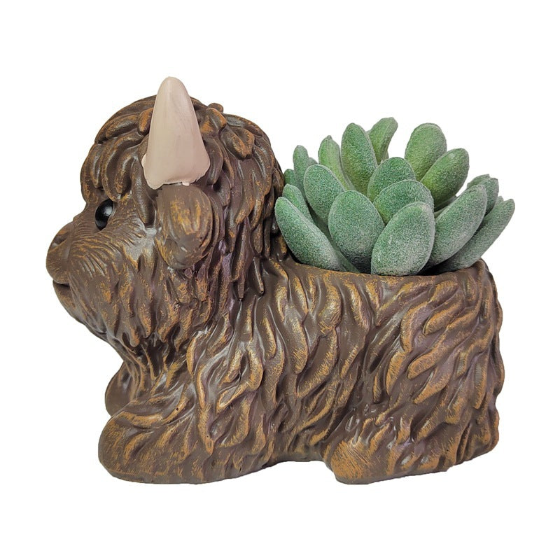 Planter Pot Garden Highland Cow Country