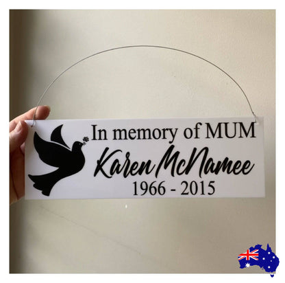 Memorial In Memory Of Custom Personalised Dove Sign - The Renmy Store Homewares & Gifts 