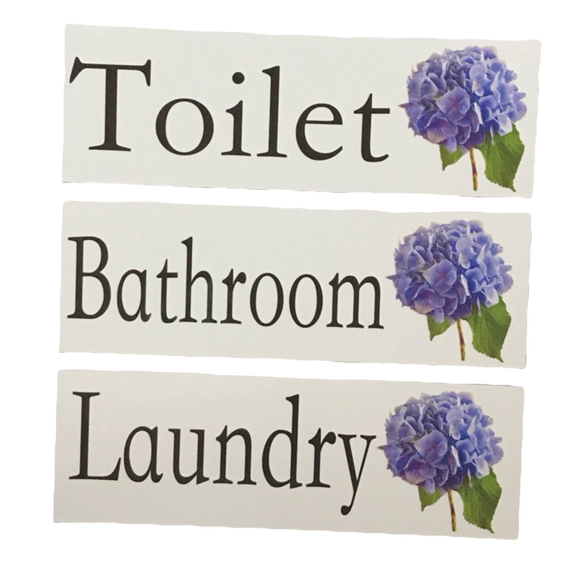 Hydrangea Flower Door Sign Toilet Laundry Bathroom - The Renmy Store Homewares & Gifts 