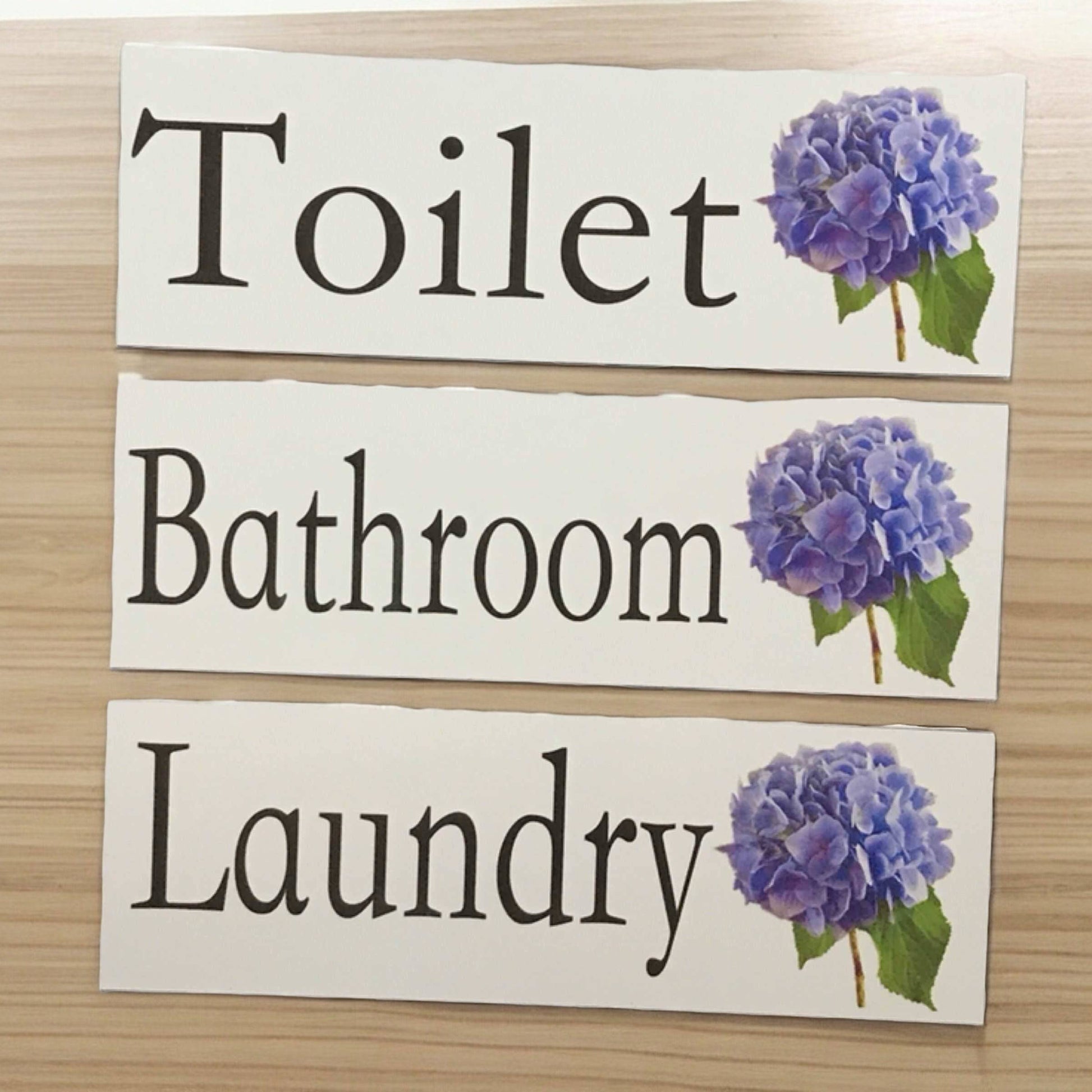 Hydrangea Flower Door Sign Toilet Laundry Bathroom - The Renmy Store Homewares & Gifts 