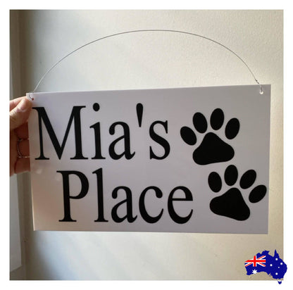 Dog Cat Pet White Custom Sign - The Renmy Store Homewares & Gifts 