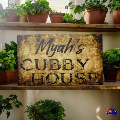 Cubby House Vintage Custom Personalised Sign - The Renmy Store Homewares & Gifts 