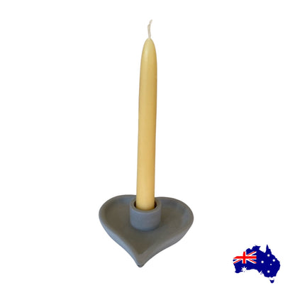 Heart Love Taper Candle Holder Aussie Handmade Concrete