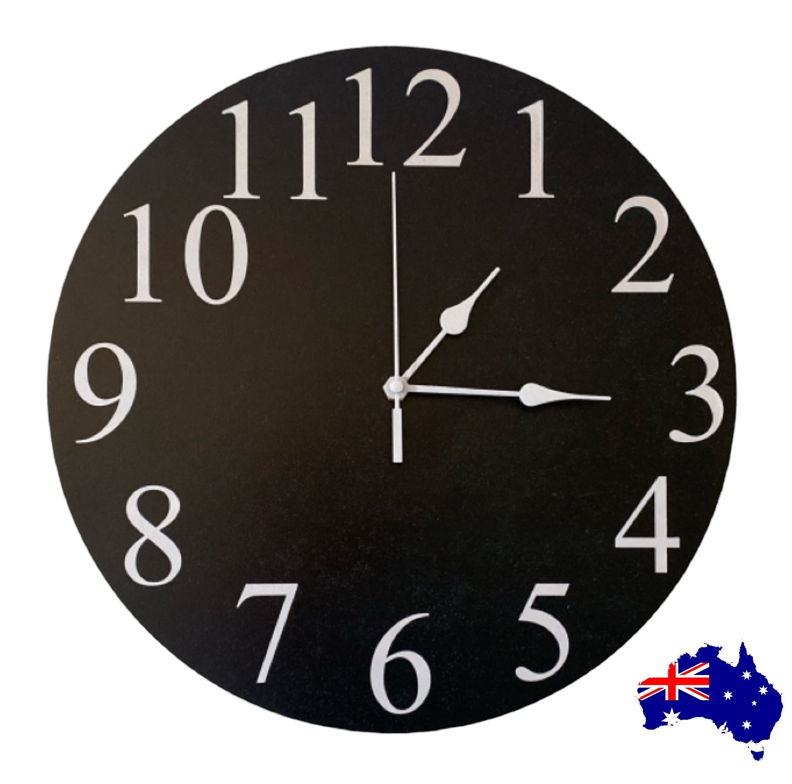 Clock Wall Rustic Black Blackboard Aussie Made - The Renmy Store Homewares & Gifts 