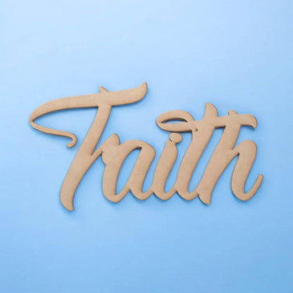 Faith Word Wall Quote Art DIY Raw MDF Timber Wood - The Renmy Store Homewares & Gifts 