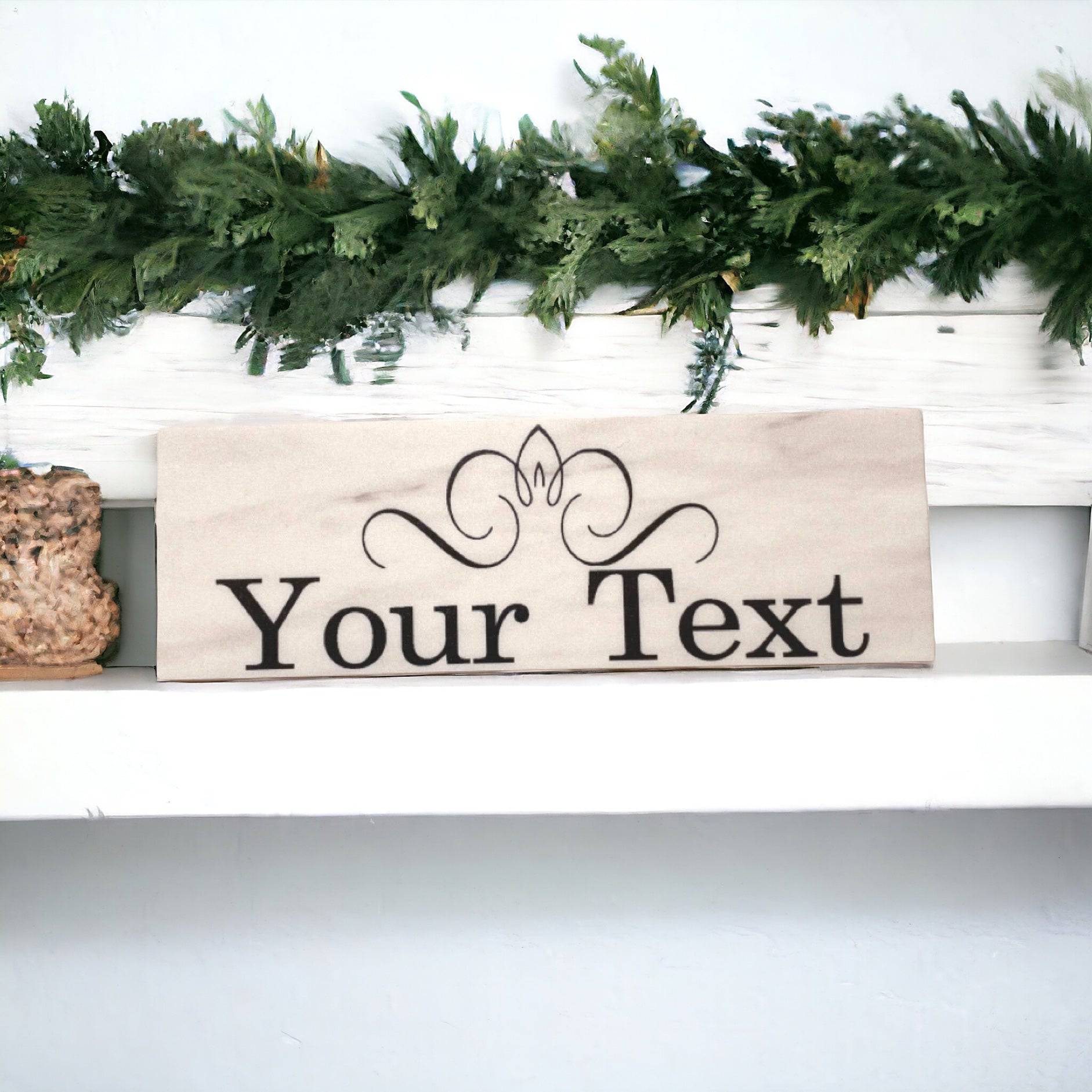 Custom Personalised Shabby Chic Scroll Sign - The Renmy Store Homewares & Gifts 