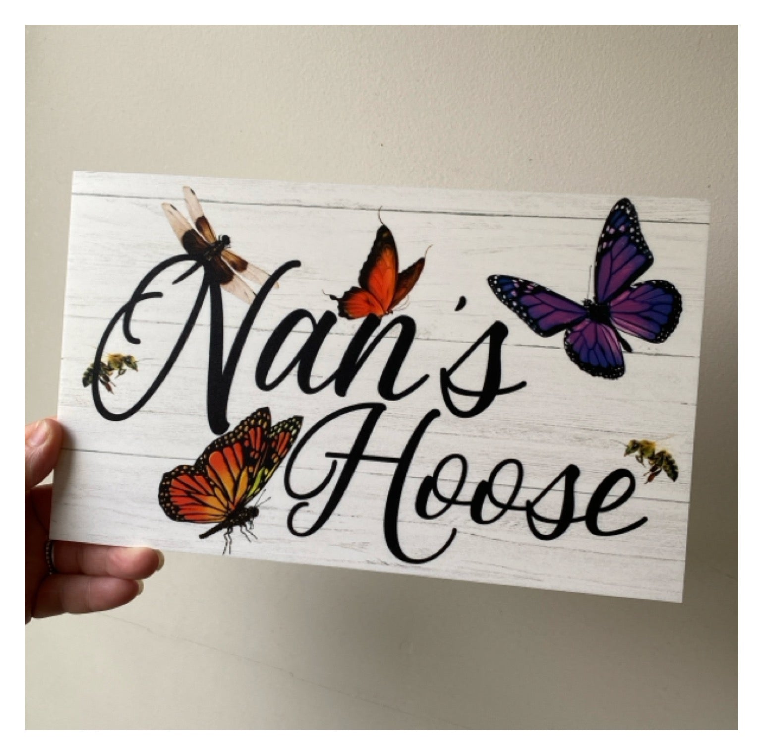 Butterfly Dragonfly Custom Personalised Place Sign - The Renmy Store Homewares & Gifts 