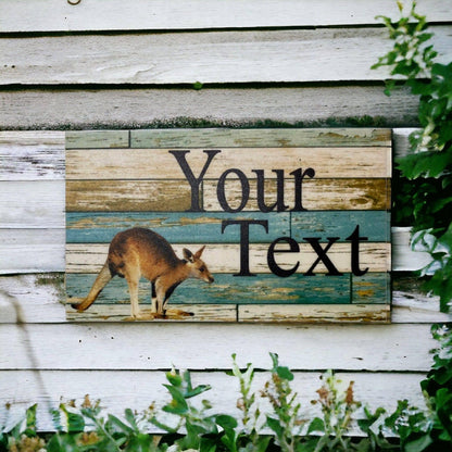 Kangaroo Custom Personalised Blue Sign - The Renmy Store Homewares & Gifts 