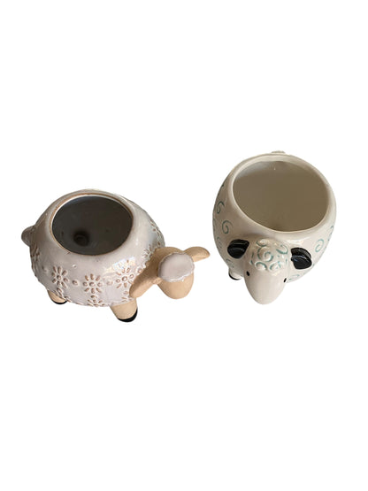 Sheep Planter Pots | Set of 2 Ceramic Animal Planters Australia