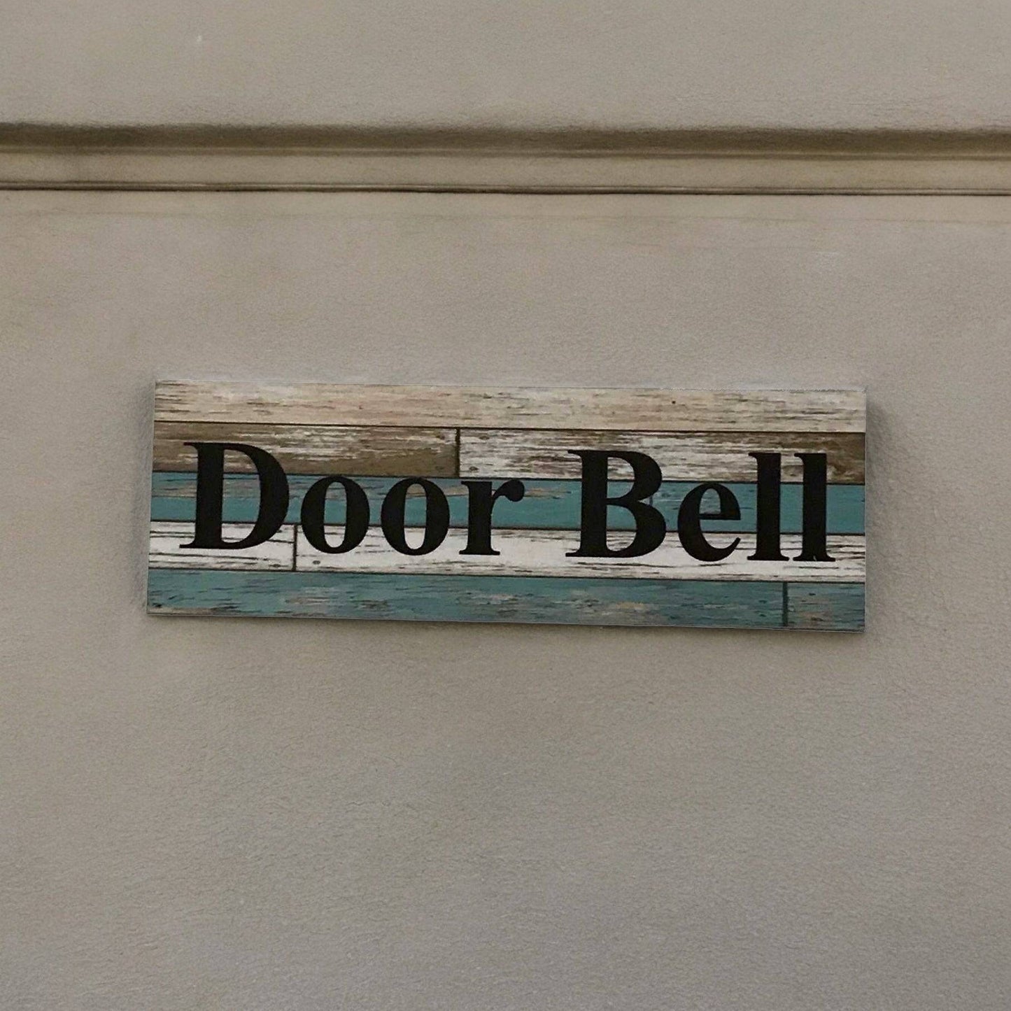 Door Bell Blue Timber Style Sign - The Renmy Store Homewares & Gifts 