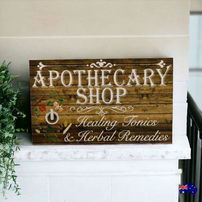 Apothecary Shop Tonics Herbal Remedies Sign - The Renmy Store Homewares & Gifts 