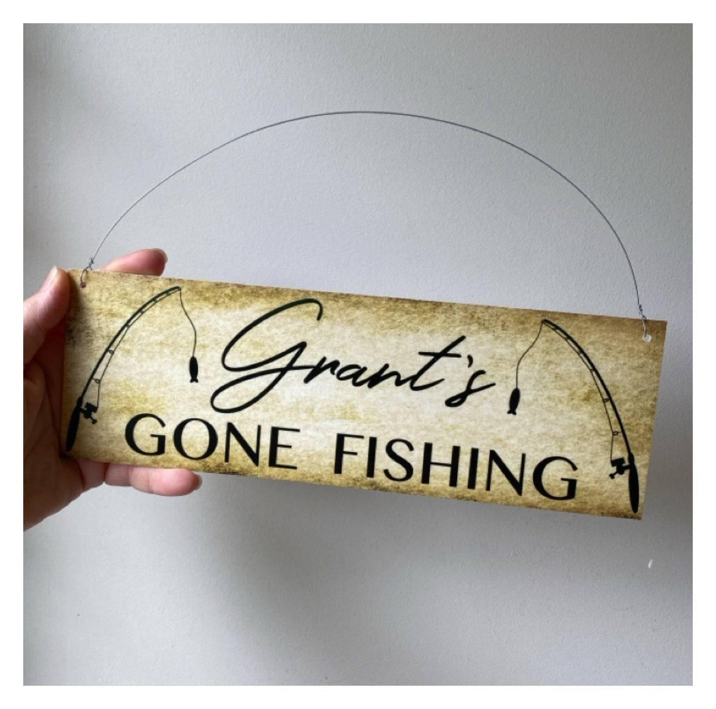 Gone Fishing Custom Personalised Sign - The Renmy Store Homewares & Gifts 