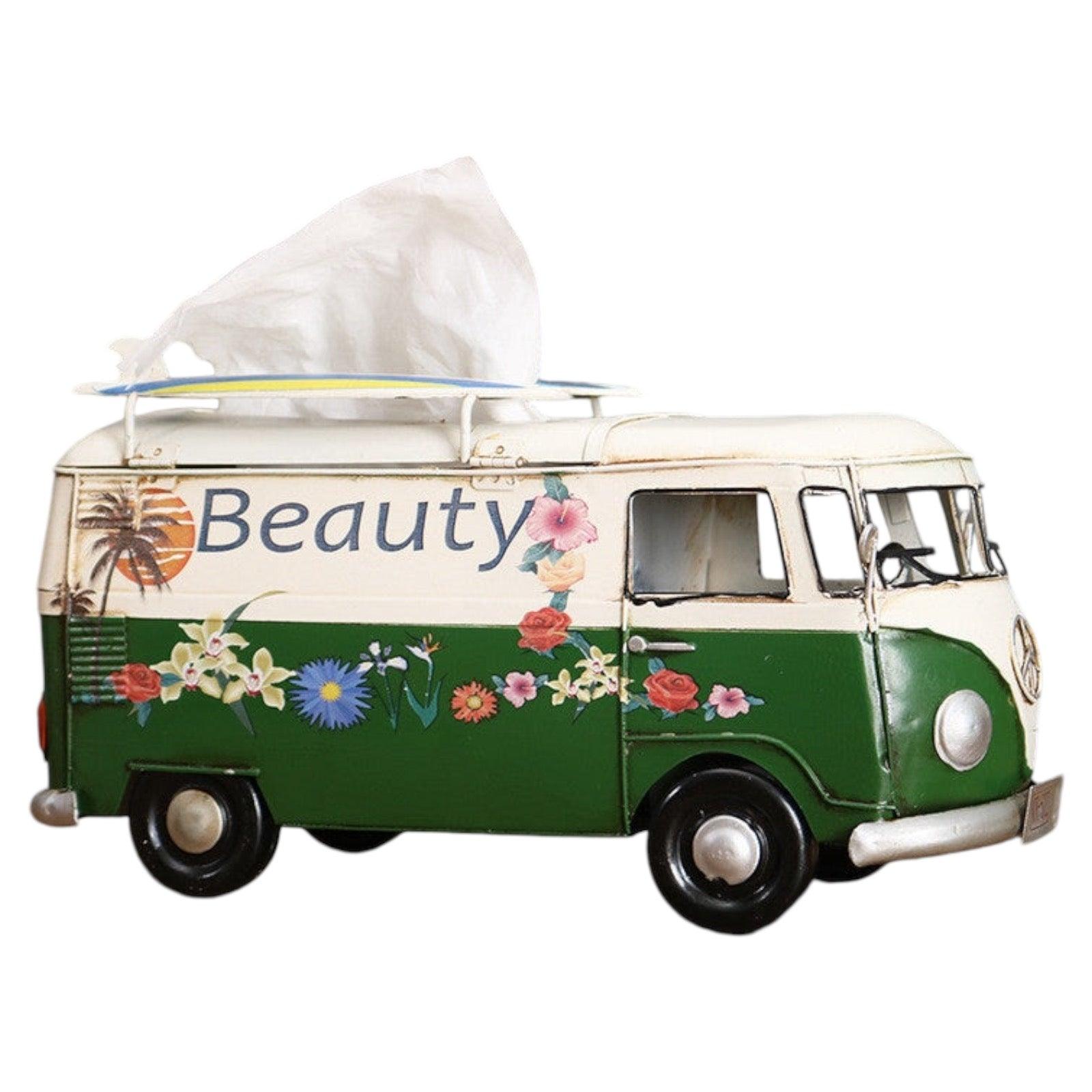 Tissue Box VW Van Coastal Beach Vibes Ornament - The Renmy Store Homewares & Gifts 