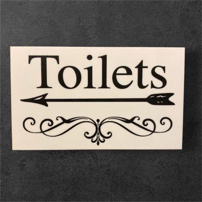 Toilets Toilet Wall Door Right Left Arrow Sign - The Renmy Store Homewares & Gifts 